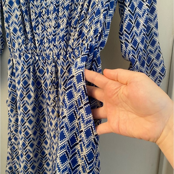 Anthropologie Maeve Blue Patterned Dress Size Small - Picture 3 of 8